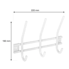 Ruhatartó 3 akasztóval szélesség 220 mm fehér