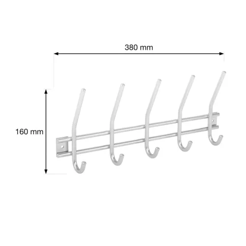 Kabáttartó 5 akasztóval ezüst