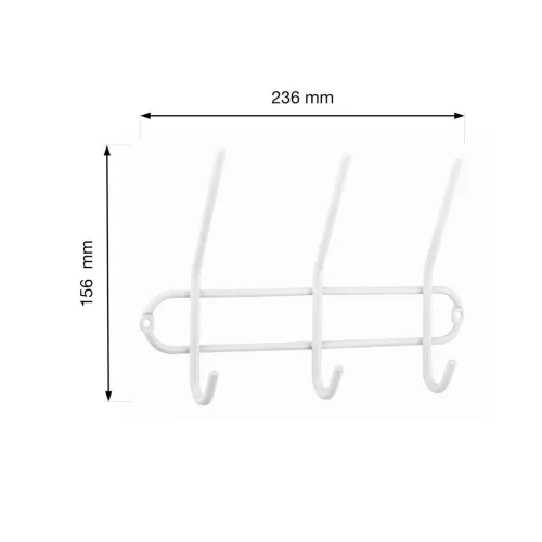 Ruhatartó 3 akasztóval fehér