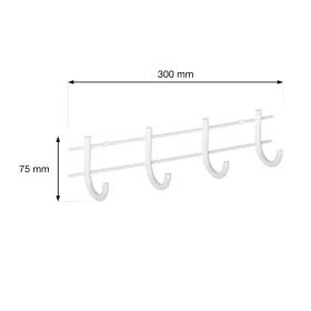 Ruhatartó állvány 300x75 mm 4 akasztóval fehér