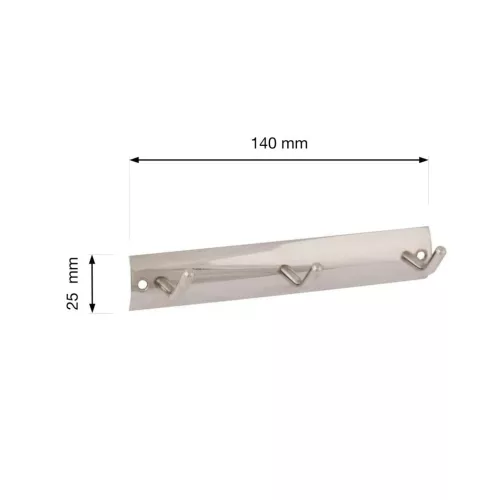 Ruhatartó 140x25mm 3 akasztóval króm