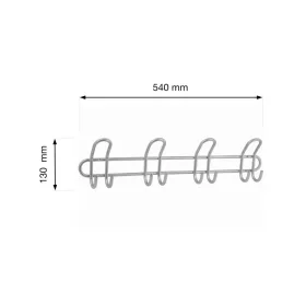 Ruhatartó szélessége 540 mm 4 dupla akasztó matt króm