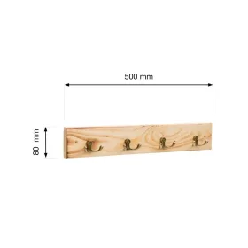 Ruhatartó állvány 500x80mm 4 akasztóval karcos fa natúr