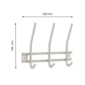   Rozsdamentes acél kabáttartó állvány 3 akasztóval 220x165 mm