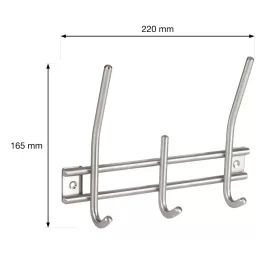   Ruhatartó állvány 220x165 mm 3 akasztóval rozsdamentes acél