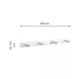 Kerek kabáttartó 4 akasztóval rozsdamentes acél