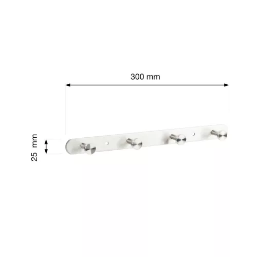 Kerek kabáttartó 4 akasztóval rozsdamentes acél