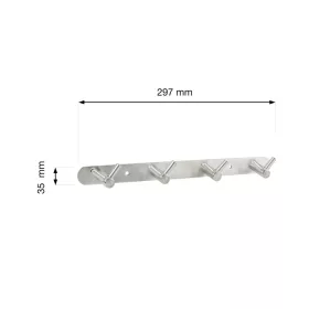 Ruhatartó szélessége 300 mm 4 akasztó rozsdamentes acél