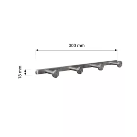 Ruhatartó 4 akasztóval rozsdamentes acél