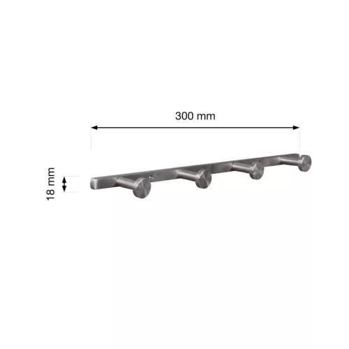 Ruhatartó 4 akasztóval rozsdamentes acél