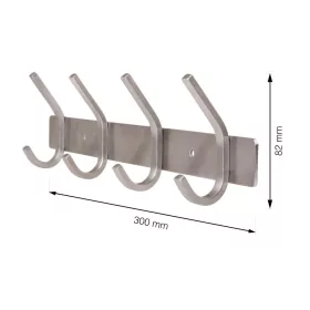 Ruhatartó 4 akasztóval rozsdamentes acél