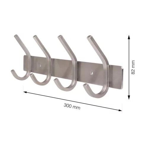 Ruhatartó 4 akasztóval rozsdamentes acél
