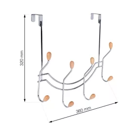 Ajtóakasztó 4 kampóval 40 mm-es felfüggesztés króm
