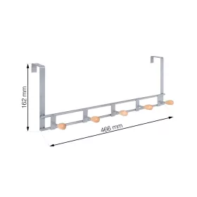   Ajtóakasztó 5 horoggal 40 mm-es felfüggesztéssel szürke színű