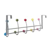 Ajtóakasztó 5 színes kampóval 40 mm-es felfüggesztéssel krómozott