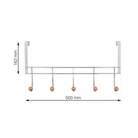  Ajtóakasztó 5 fa kampóval 40 mm-es felfüggesztéssel krómozott