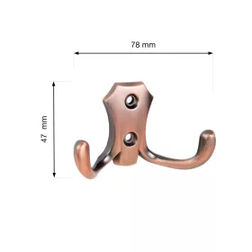 Romana II kabáttartó antik réz