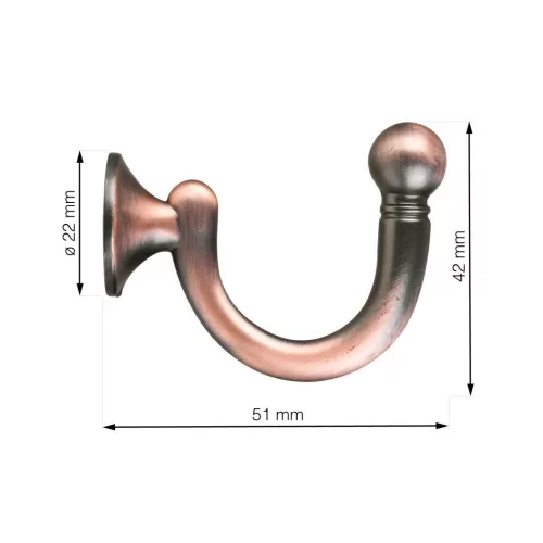 Hubert kabáttartó antik réz