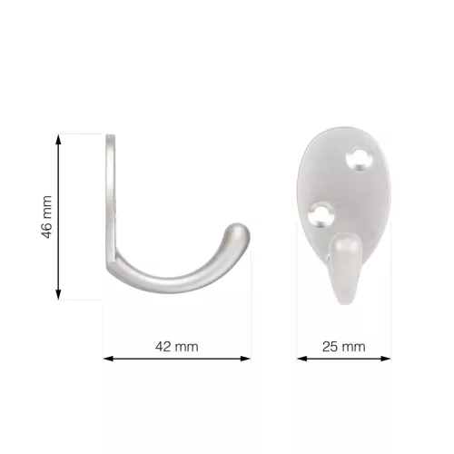 Polaris kabáttartó matt nikkel