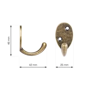Polaris kabáttartó antik sárgaréz
