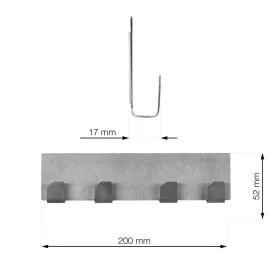 Öntapadós négyzet alakú akasztó QF24 rozsdamentes acél