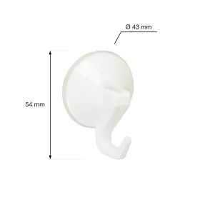 Tapadókorongos műanyag kampó 43 mm átmérőjű fehér