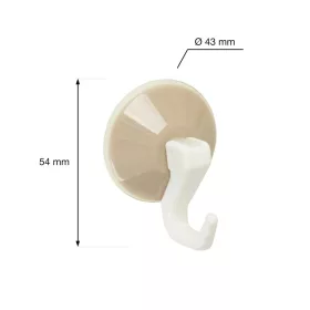 Tapadókorongos műanyag kampó 43 mm átmérőjű bézs