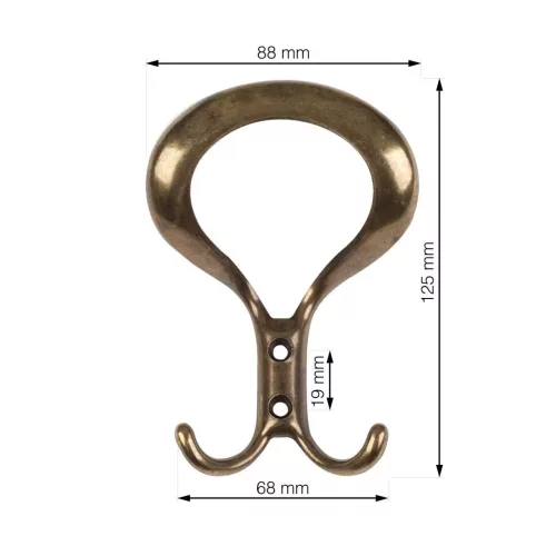 Cobe kabáttartó antik sárgaréz