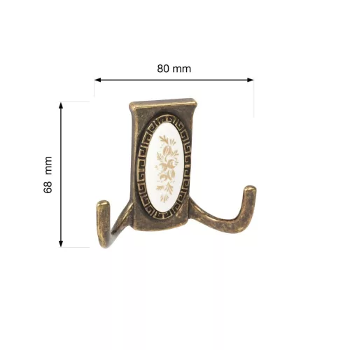 Fatih II kabáttartó antik sárgaréz/dísz