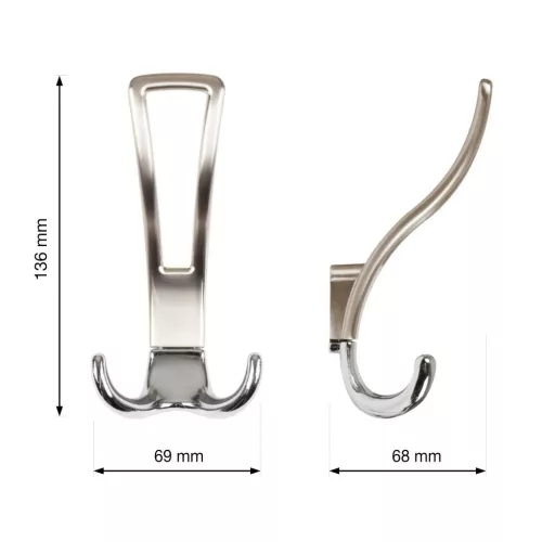 Monde I kabáttartó szálcsiszolt szatén nikkel/króm