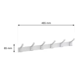 Ruhatartó 6 akasztóval 465 m eloxált alumínium