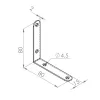 Csatlakozó szögidom 80x80x15mm horganyzott