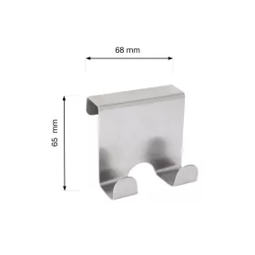   Dupla kampós ajtóakasztó 20 mm-es felfüggesztés rozsdamentes acél