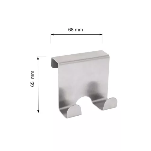 Dupla kampós ajtóakasztó 20 mm-es felfüggesztés rozsdamentes acél