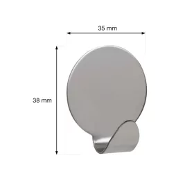 Öntapadós akasztó kerek rozsdamentes acél 4 db