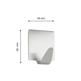   Öntapadós akasztó nagy négyzet alakú rozsdamentes acél 2 db