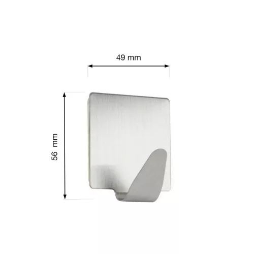 Öntapadós akasztó nagy négyzet alakú rozsdamentes acél 2 db