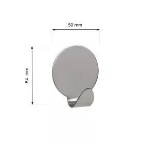 Öntapadós akasztó kerek nagy rozsdamentes acél 2 db