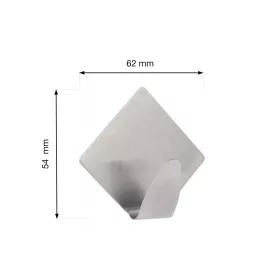   Öntapadós akasztó rombusz alakú nagy rozsdamentes acél 2 db