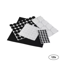 Filc alátét készlet fehér/fekete 125 db