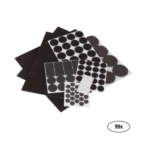 Filc + EVA alátétek és ajtóütközők készlet fekete 99 db