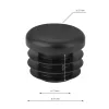 22 mm átmérőjű dugó műanyag fekete 4 db.