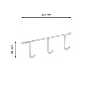 Ruhatartó 3 akasztóval króm
