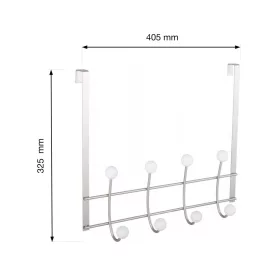   Ajtóakasztó 4 kampóval 20 mm-es felfüggesztés matt nikkel