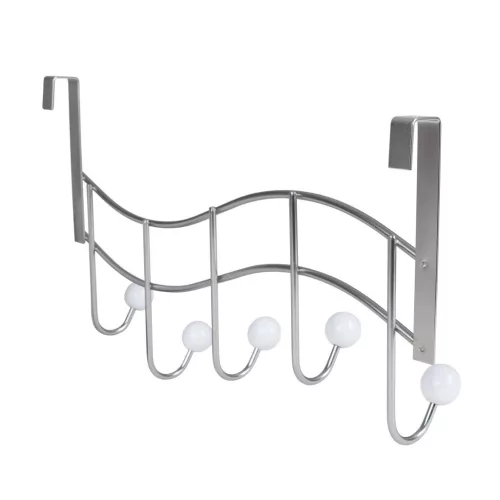 Ajtóakasztó 5 kampóval 20 mm-es felfüggesztés matt nikkel