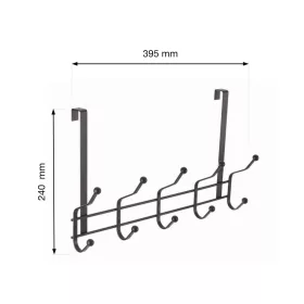 Ajtóakasztó 5 horoggal 20 mm-es felfüggesztés antikbarna