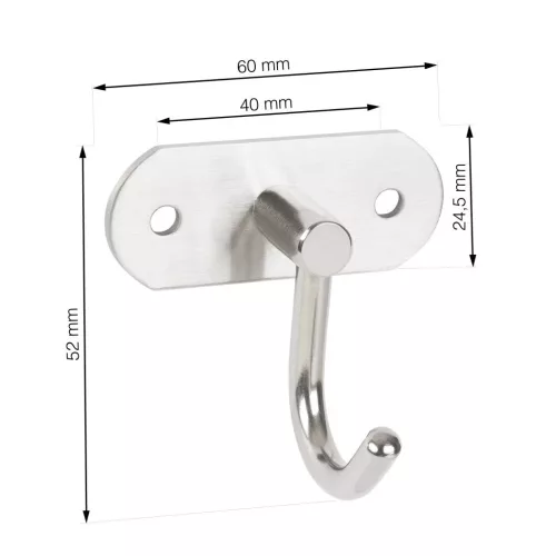 Akasztó 60x245x52mm rozsdamentes acél