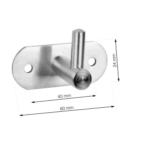 Rozsdamentes acél akasztó 60x40 mm egy kampóval