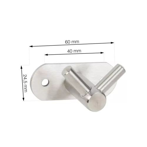 Rozsdamentes acél akasztó 60x33mm dupla