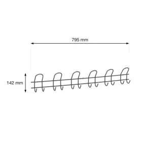 Ruhatartó állvány 795x135 mm 6 dupla akasztóval szürke